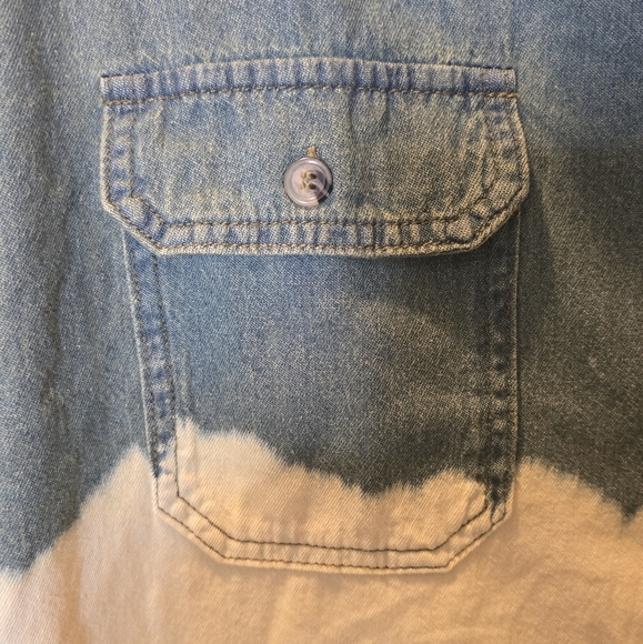 Papermoon Olive Bleached Button Down - Picture 3 of 9